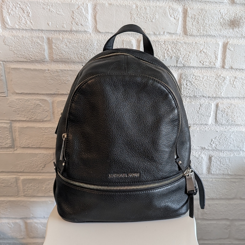 Michael Kors Black Leather Men's Backpack